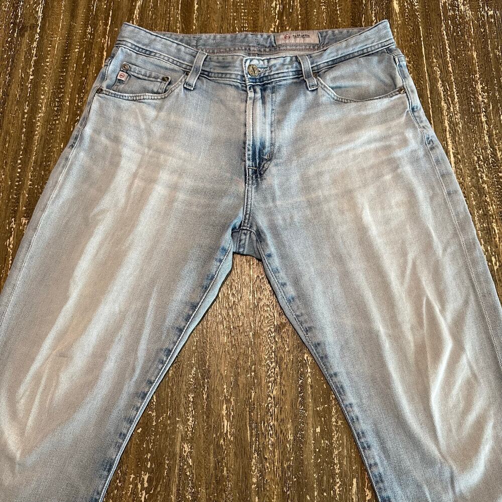 AG AG-ED Denim Distressed Light Wash Stretch Jeans Straight Mens Size 32Wx30L